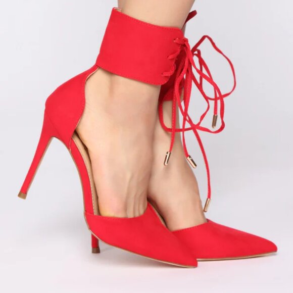 2/for $20 🪩 FASHION NOVA ❤️ Valentine Red Stiletto Pumps (Size 7) 👠 - Picture 4 of 7